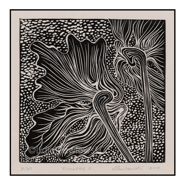 Linoprint Folowers C