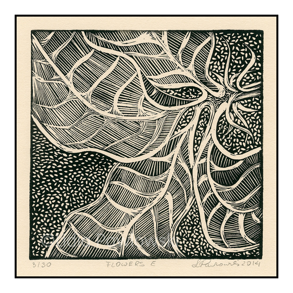 Linoprint Flowers E