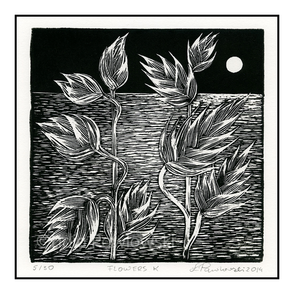 Linoprint Flowers K